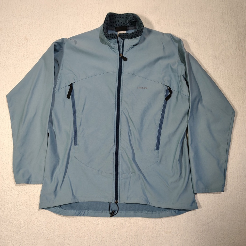 VINTAGE Patagonia Slingshot Jacket Mens Large Blue 10919FA R1 Softshell Nylon
